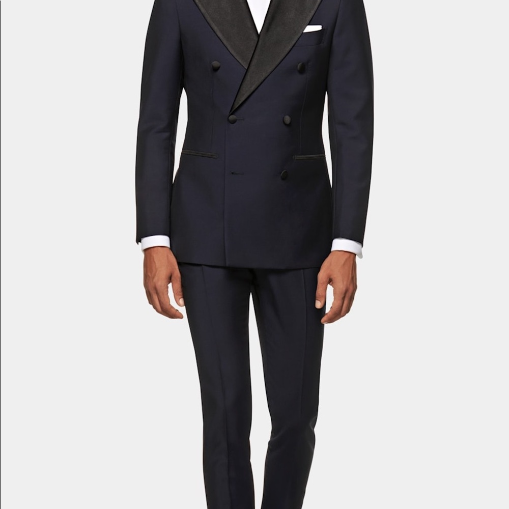 Black double breasted tuxedo